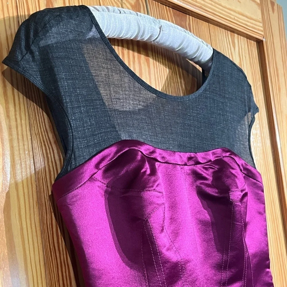 Tory Burch 100% Silk Purple Corset Fitted Pencil Dress NWOT